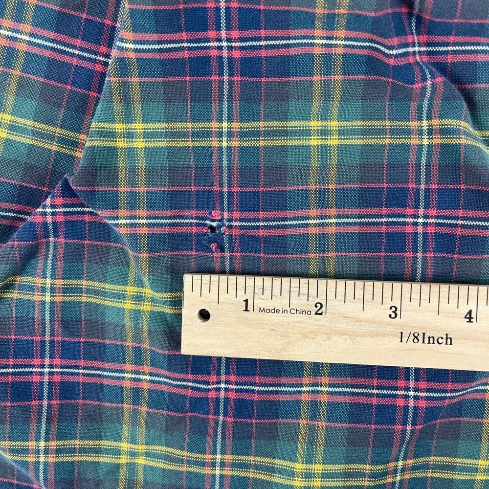 Polo Ralph Lauren Men M Green Plaid Button Down Shirt Custom Fit Pony Logo